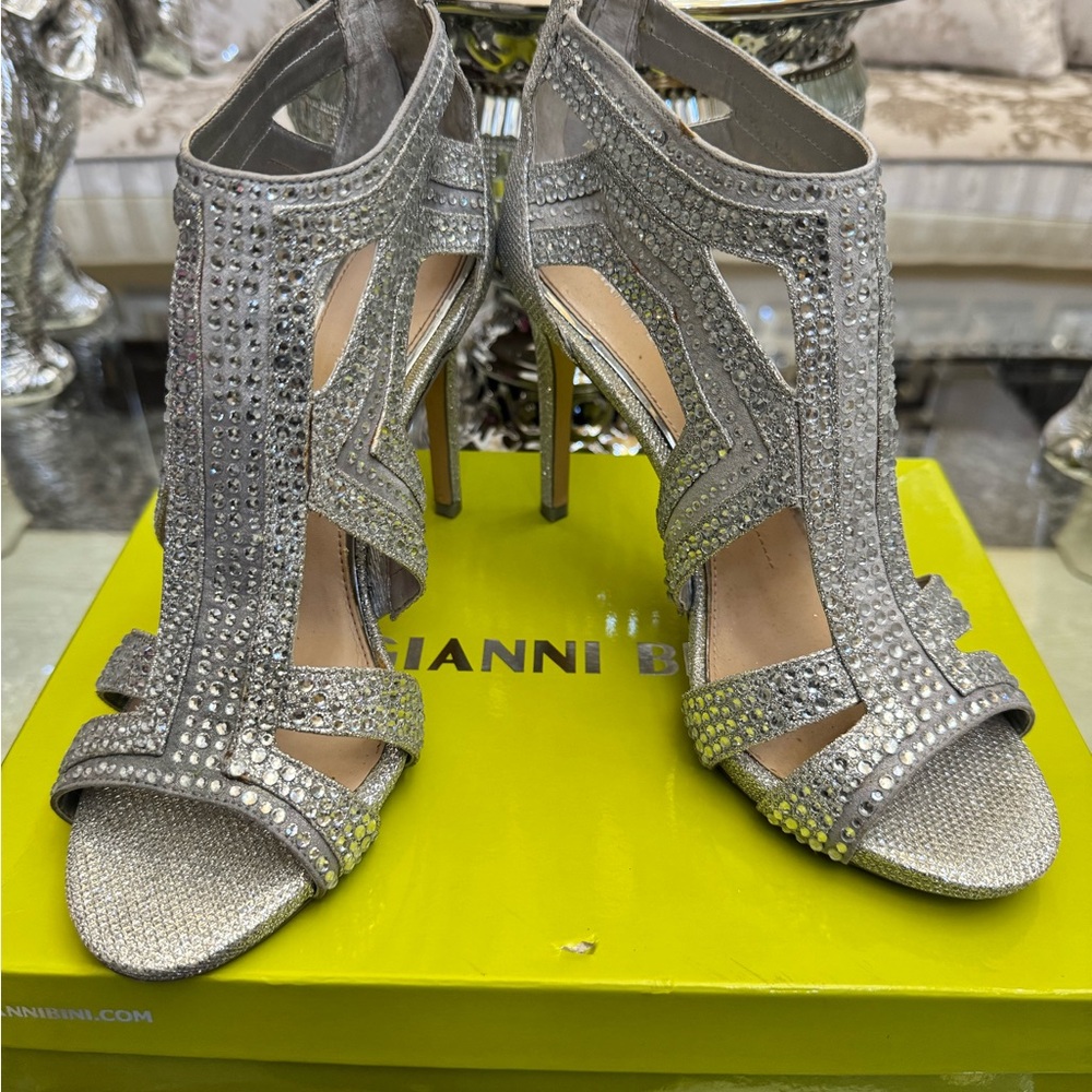 Gianni Bini Glittering Silver Heels